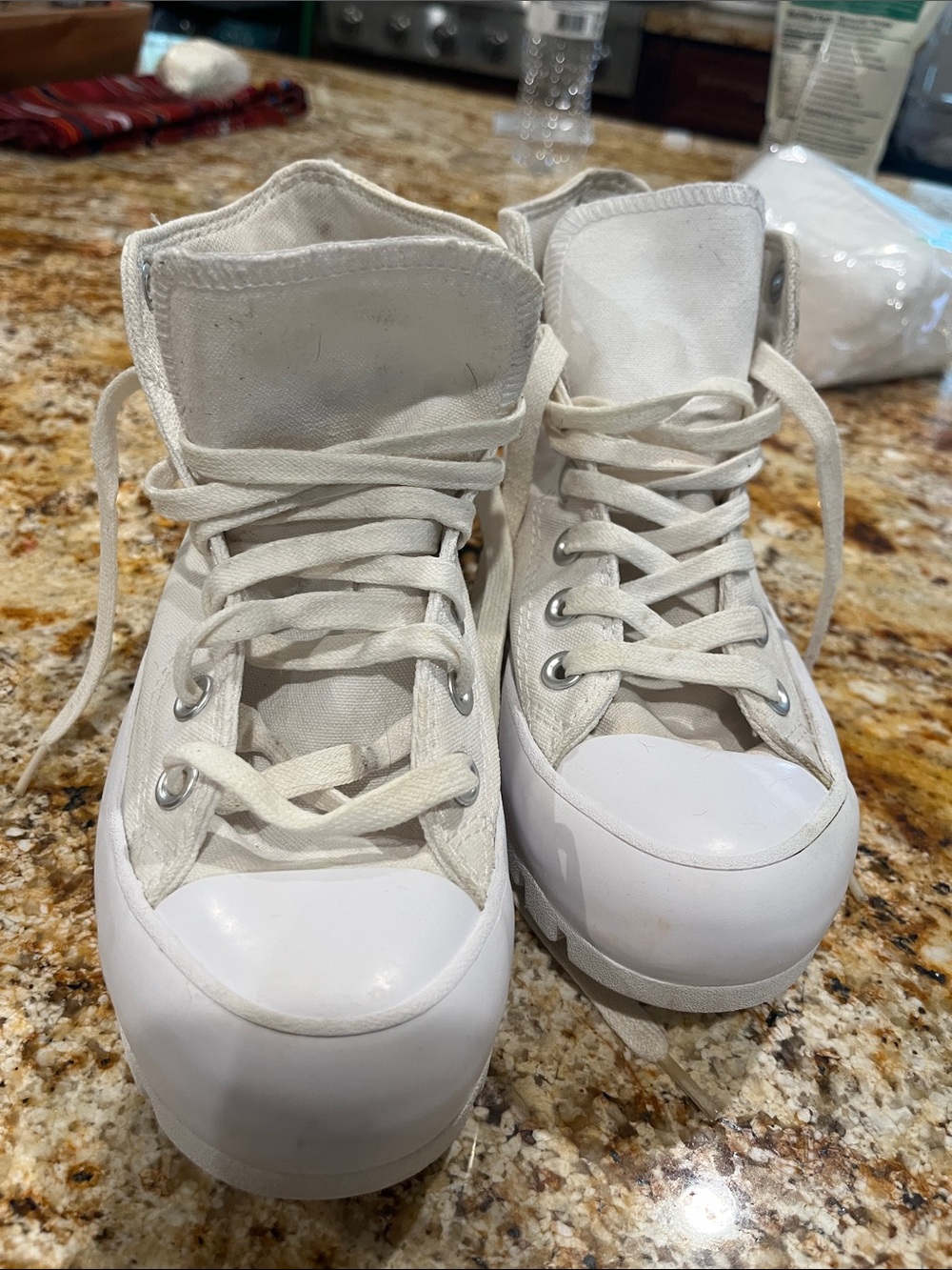 Converse  High-Top Canvas Sneakers in Off-White
